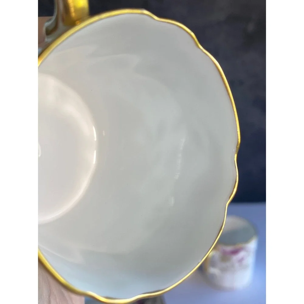 Vintage Royal Crown‎ Derby Princess Pattern 22K Espresso Cup and Saucer Set of 6